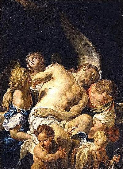 Francesco Trevisani Dead Christ Supported by Angels oil painting image